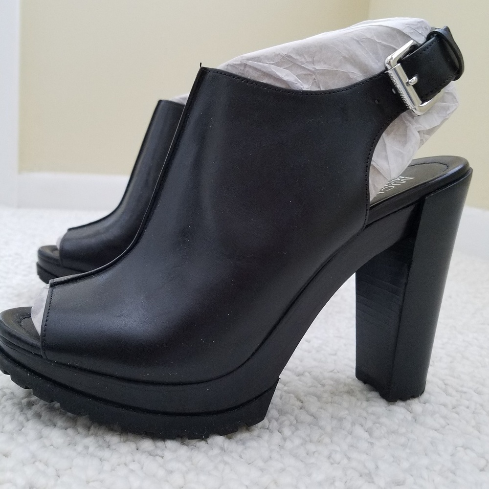 Michael Kors Black Leather Wedge